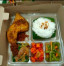Nasi box plus kerupuk dan buah Nasi box plus kerupuk dan buah