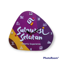 Jam dinding custom 3D Logo Pariwisata Sulsel #