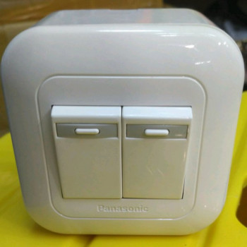 SAKLAR LAMPU 2 MATA GG OUTBOW PANASONIC WIDE SERIES