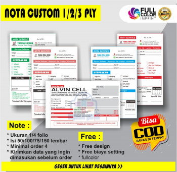 Cetak Nota / Kwitansi Custom