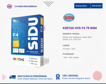 Kertas Sidu F4 75gr