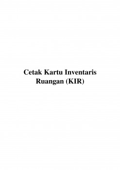Cetak Kartu Inventaris Ruangan (KIR)