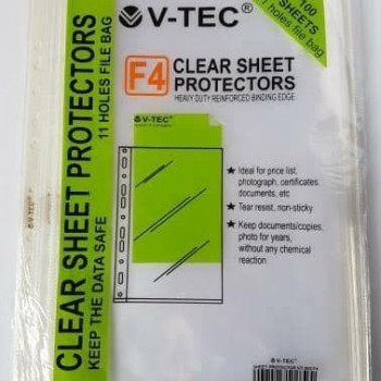 Clear Sheet Protector F4