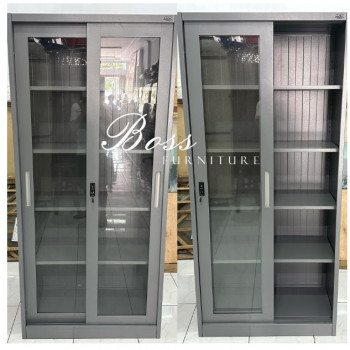 Lemari Arsip/File Besi 2 Pintu Kaca Sliding