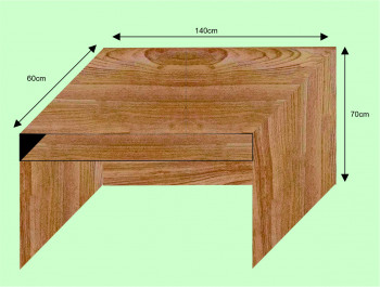 Meja Kerja Staf Custom Bahan Kayu Jati